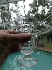 American Fostoria Clear Glass 4.8 ounce 4 3/4 inch Footed Juice Glass(es) EUC