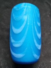 4″ Blue Drape Satin Cased Glass Victorian Tumbler