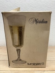 Vtg Set Of 4 Meridien Luminarc Crystal Champagne Glasses 5.5oz Made In France