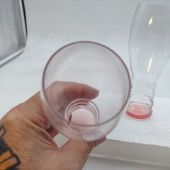 Riedel Crystal «O» Pink Champagne Glasses Set Of 2 Hollow Ribbed Gently Used