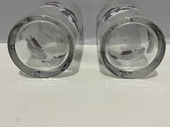 VTG lot 2 Libbey clear glass snowman winter tumbler high ball glasses USA