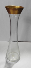 Vintage Tiffin Franciscan Minton Optic Gold 7″ Encrusted Glass 8″ Vase &5″ Glass