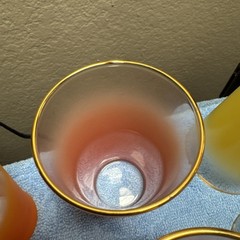Set of 6 Blendo Orange Pink & Yellow Ombre Juice Glasses MCM 4″ Tumblers