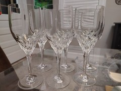 Diamond Clear by Gorham Crystal Set 6 Water Goblets 8 3/8″