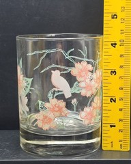 VINTAGE Set of 6 Taylor Smith & Taylor «Boutonniere» Rocks Glasses Pink Floral