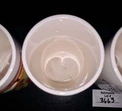 5 Ceramic Embossed Painted FRUIT Juice Cups Vintage Japan