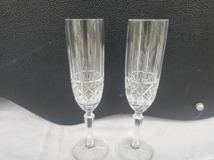 Lovely BRADY by Waterford Marquis Crystal Champagne Flutes 9 1/4″ EUC Set of 2