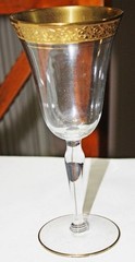 GLASTONBURY/LOTUS ‘Rambler Rose’ (#1125) 22K Gold Water Goblet 8″ 10oz. c. 1960s