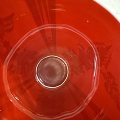 Vintage 1960s MCM Culver MANDALAY Red Siam Thai Goddess Glass Tumbler Ribbed