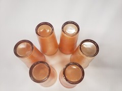 Vintage Peach Luster Carnival Glass Tumblers Set Of 6 Jeannette MCM