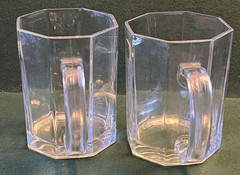 2 Vtg NOS New Arcoroc France OCTIME Clear Octagon Coffee Cups Mugs MCM Modern