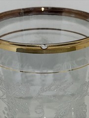Set of 4 Bartlett Collins Vintage Frosted Grape Vine 22K Gold Trim 8 OZ Tumbler