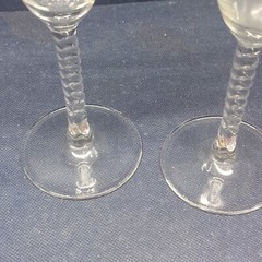 Vintage Clear Glass Footed Set/2 Champagne Glasses By Laura Kathleen Photography