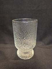 Vintage Indiana Glass Crystal Ice Tree Bark Footed Glass Tumblers ~ Set of 2