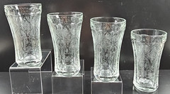 4 Indiana Glass Recollection Clear 14 Oz Tumblers Set Vintage Cut Etch Retro Lot