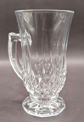 Set Of 3 Cristal d’Arques Durand Diamante Footed Tea / Irish Coffee Mugs Glasses