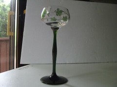Antique Wine Roemer Hock Glass Theresienthal Transparentem Laub Moser 1711 grape