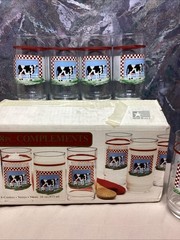 8 Century Fannie’s Farm 16 Oz Tumbler Glasses Set Cow Country Kitchen Lot