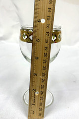 1 VALENCIA Culver 5.75″ tall WINE Glass 6 oz Green Diamond 22 KT Gold