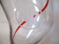 Handblown Red Swirl Glass Beer/Water Glasses/Tumblers, Set of 4, Vintage