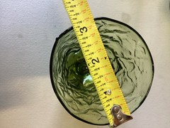 Set of 5 Seneca Driftwood Avocado Green 5.5” Footed Glass Tumbler Goblet 1 Chip