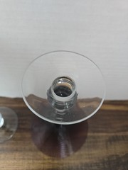 Vintage Bryce Wilmington Amethyst Purple Swirl Martini Glasses Clear Cube…