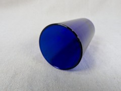 Hand-Blown Cobalt Blue Glass Tumbler Minimalist Cylindrical Studio Art Glass