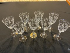 Vintage Fostoria “Navarre” clear crystal water goblets ( 7&5/8 inches high).