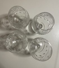 Four Royal Brierley Honeysuckle Brandy Glass 5″ Crystal Glasses England