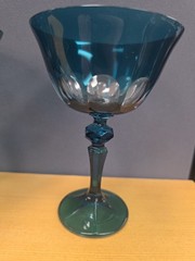 Set Of 4 Acqua Rialto Coupe Glasses By Sir Madam Millicent/ Teal Elegant Barware