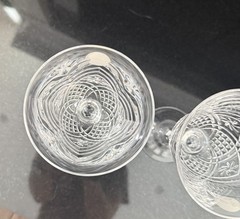 Crystal De Flandre France Genuine Lead Crystal Set Of 4 Glasses Water Wine EUC