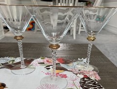 3 Ultra Large Bella Lux Glasses Wedding Toast Martini Cosmo Wine Optic Paneled