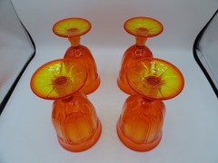 Noritake Provincial Orange Iced Tea Goblets Glasses Set Of 4 Japan