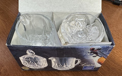 NEW Cristal d’Arques Longchamp Crystal Creamer & Sugar Container Set – France