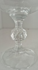 Set of 3 Vintage Bohemia Crystal Claudia Water Goblets – 6.5″ Faceted Ball Stem