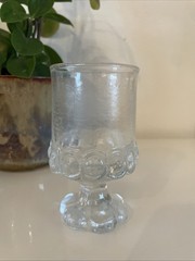 Franciscan Madeira Clear Ice Juice Wine Glass 4 7/8” Bubble Coin Footed Goblet