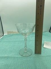 Rock Sharpe Cut Glass Wine Cocktail Tall Stem 6 1/4″ Vtg Libbey