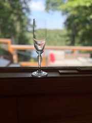 SETOF 4 CHAMPAGNE FLUTES SIX SIDED STEMS NEAR PERFECT CONDITION