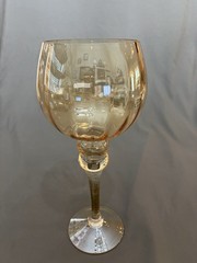 Home Essentials & Beyond Amber Optic Wine Glass Gold Rim Replacement Goblet