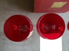 Lenox HOLIDAY GEMS RUBY BALLOONS 10oz Crystal Wine Glass Set 4Pc Excellent Cond!