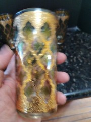 Culver Vintage 22k Gold Valencia Glasses Complete Set Of 4 + 1 MCM 1960s Signed