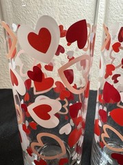 Valentines Cupid Sweetheart Drinking glasses set of 2, 7” tall