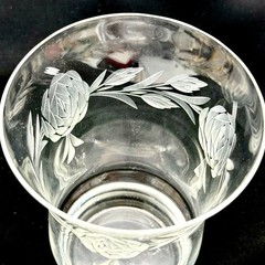 VTG Glastonbury-Lotus Arbor Rose Cut Crystal Rocks Lowball Tumblers Set 4 USA