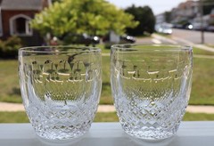 2 WATERFORD CRYSTAL COLLEEN OLD FASHIONED GLASSES TUMBLERS 3 3/8″ HIGH