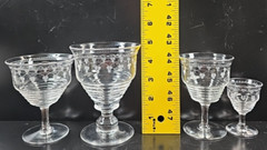 31 Pc Stuart Crystal Dash Dot Stemware Lot Depression Clear Cut England Antique