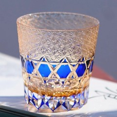 Luxury Cobalt Blue Crystal 11oz Hand Cut Cup | All-Purpose Home Bar Gift Boxed