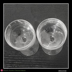 Set of 2 Vintage Tiny Stemmed Glass Cordial Glasses