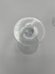 Lacy Needle Etch Optic Water Iced Tea Glass Goblet Pair 5 5/8″ Tall