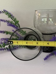 6 Vintage Federal Glass SUNDOWN Smoke Gray Pedestal Goblets, Retro Barware 1960s