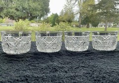 American Brilliant Cut Glass Harvard pattern handled punch cups